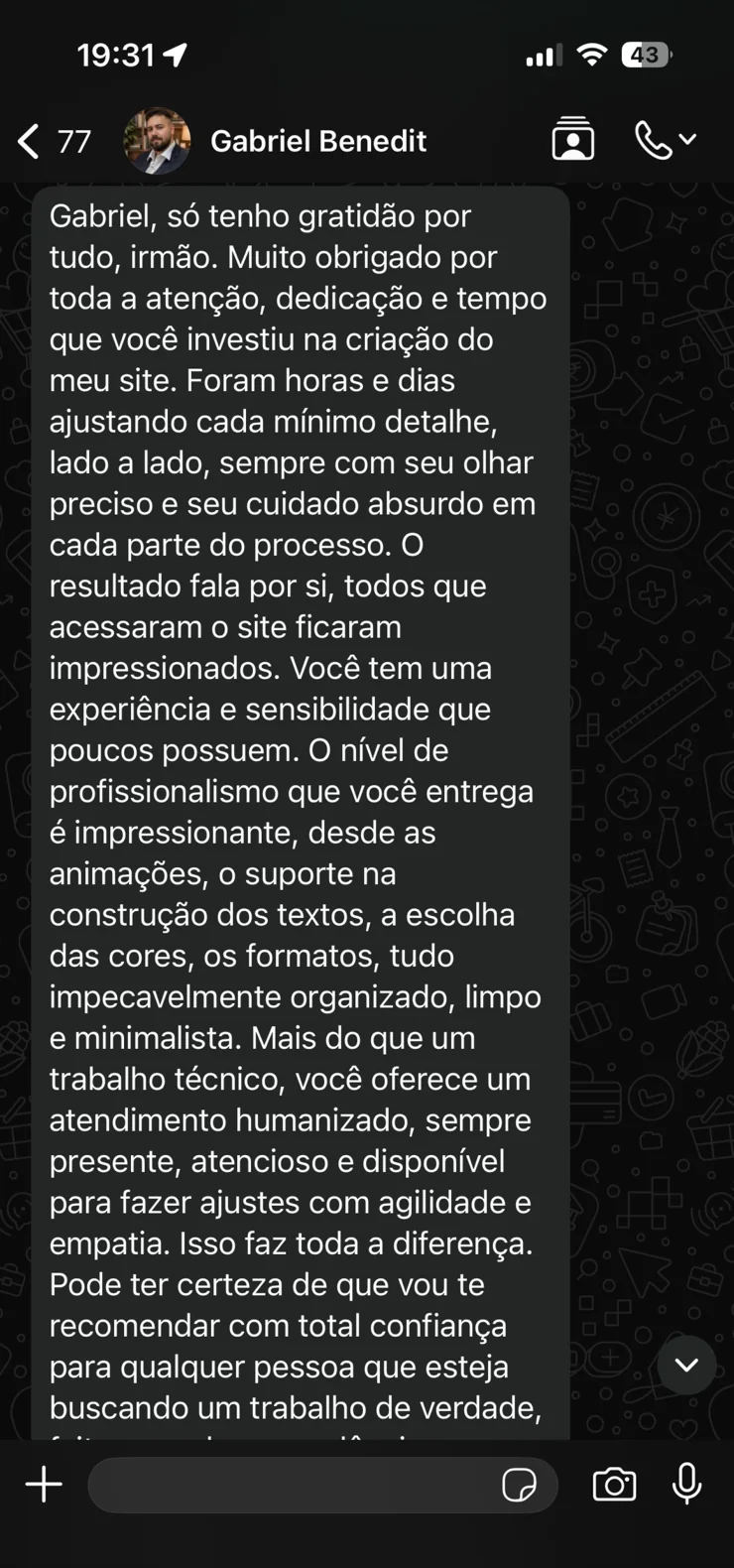 Depoimento Gabriel Benedit
